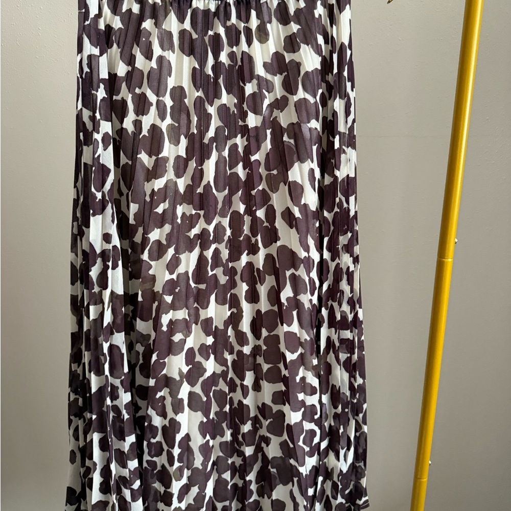 Sanctuary Leopard Pleated Midi Skirt XS Brown Cream Animal Print - Picture 8 of 11